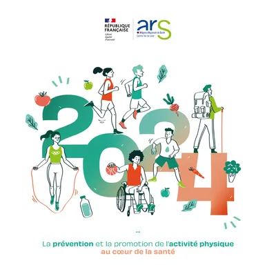 création graphique illustrations voeux 2024 agence régionale de santé Centre-Val de Loire print agence de communication Orléans