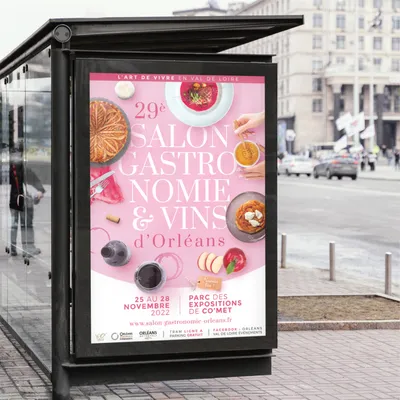 création affiche visuel événement salon vin gastronomie Orléans val de Loire événements Orléans Métropole com'et agence de communication