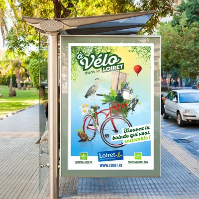 campagne d'affichage à vélo dans le Loiret balade tourisme