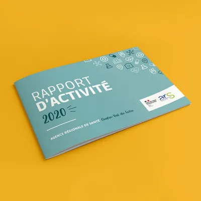 création mise en page rapport d'activité brochure agence régionale santé Centre-Val de Loire