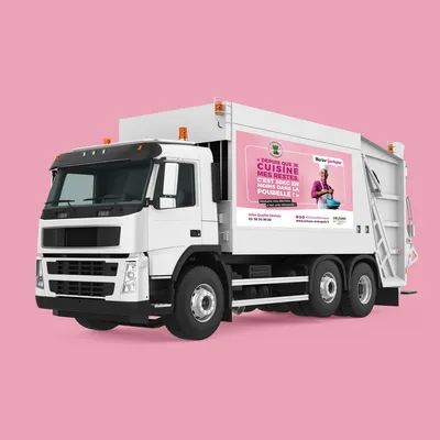 campagne d'affichage Orléans Métropole tri déchets camion poubelles