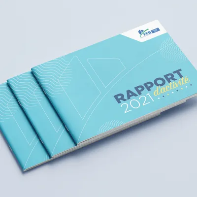 création mise en page rapport d'activité brochure fédération française bâtiment travaux publics Loiret infographies chiffres agence de communication