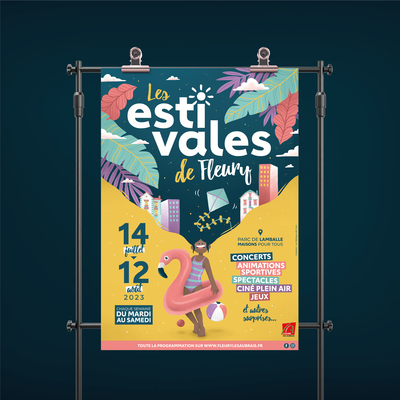 création graphique identité visuelle affiche visuel saison les estivales mairie Fleury-les-aubrais Orléans affiche programme agence de communication