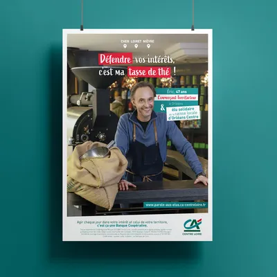 création campagne d'affichage portraits photographies métiers crédit agricole Centre Loire agence de communication photographe 